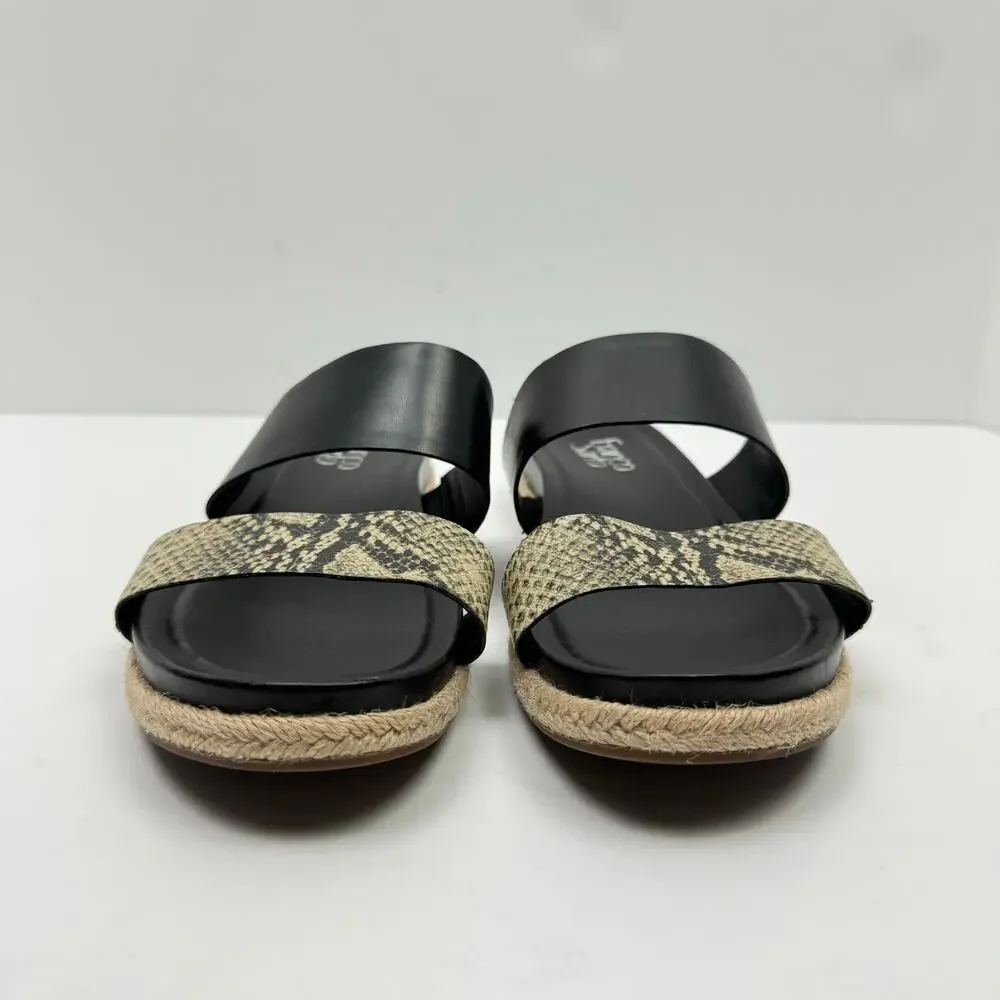 Franco Sarto | Babs Reptile Snakeskin Vegan Leather Espadrille Slide Sandals - Picture 3 of 10